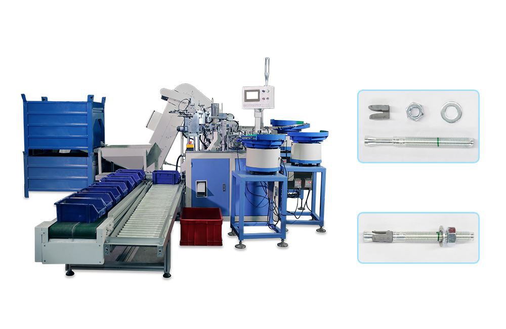 How does our wedge anchor assembly machine work
